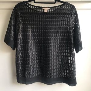 LAST CHANCE: BR Geometric Print Sheer Blouse